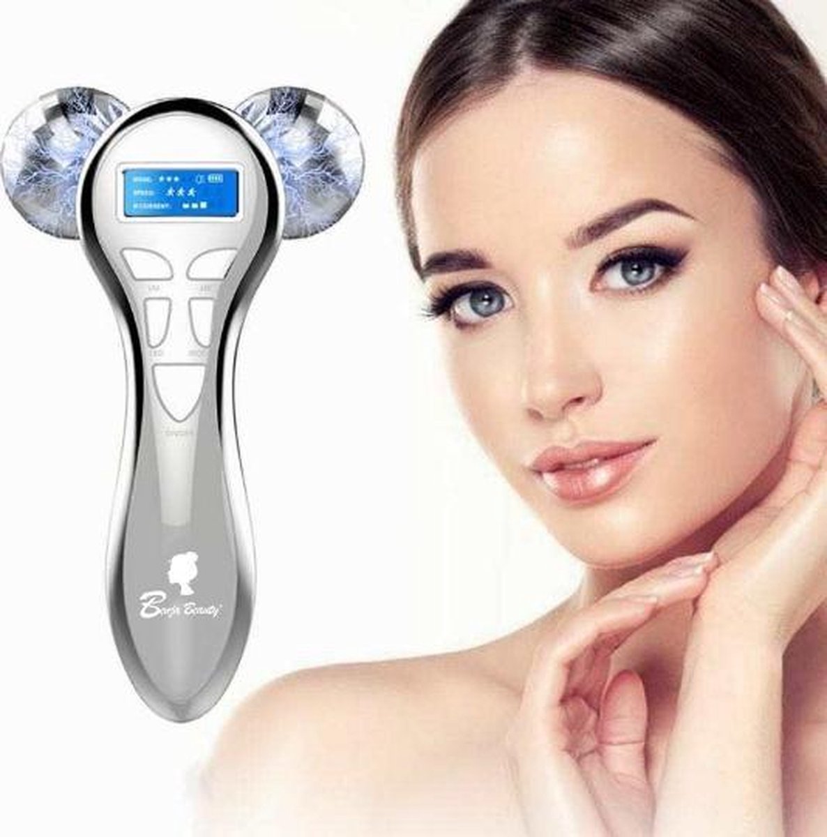 BenjaBeauty® Gezichtsmassage roller|massage roller|Huidverzorging|Massage apparaten|Gezichtsroller|Gezichtsmassage|Cadeautip|Zilver