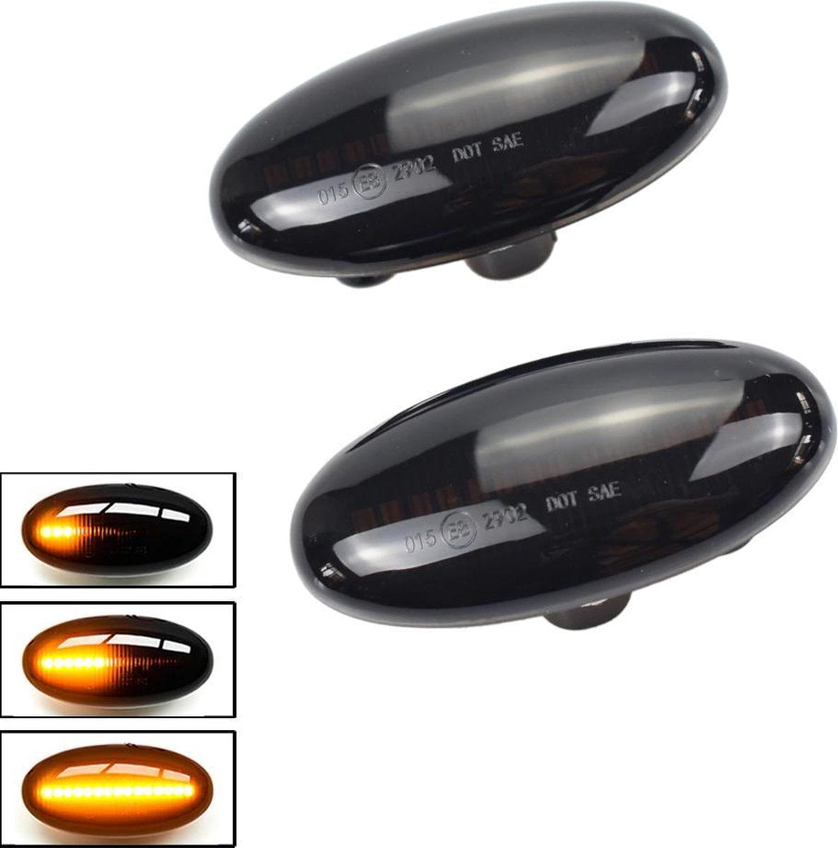 LED Dynamic Zijknipperlichten voor Mazda 2 - 3 - 5 - 6 - MPV / Smoke - Zwart