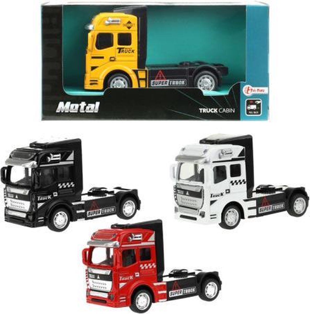Vrachtwagen Truck Cabin Metal Pull Back (Rood) 12 cm Toys - Modelauto - Schaalmodel - Model auto