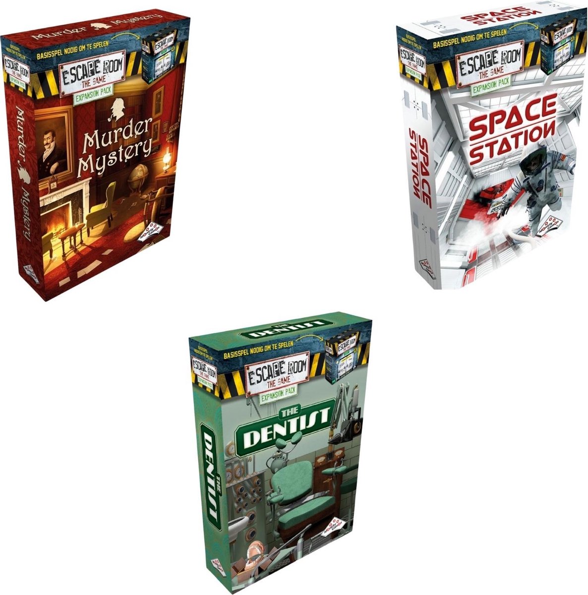 Escape Room Uitbreidingsbundel - 3 Stuks - Murder Mystery & Space Station & The Dentist