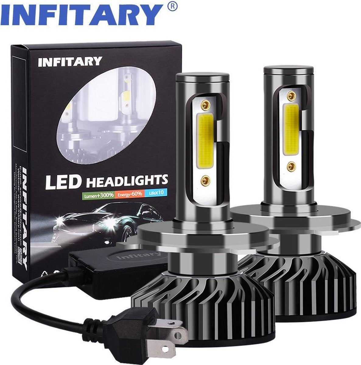 H4 LED Lamp Auto/Motor/Scooter (Set 2 stuks) - CANbus - Helder Wit 6500K - 72W - Dimlicht