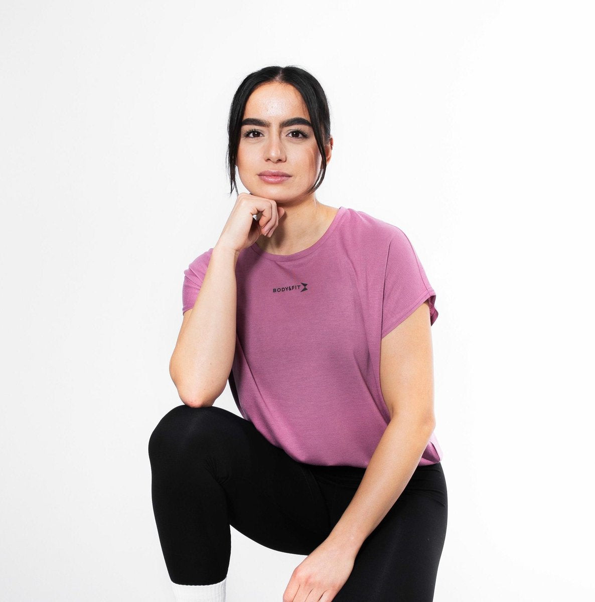 Body & Fit Essential Casual T-Shirt - Sportshirt Dames – Maat: S - Mauve