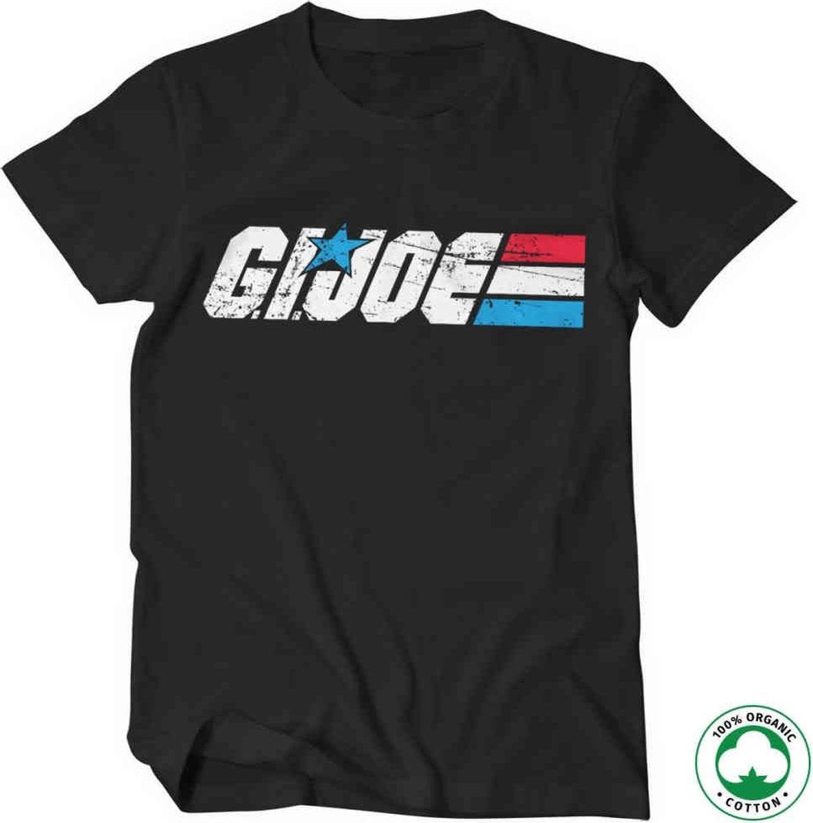 G.I. Joe Heren Tshirt -L- Distressed Logo Zwart