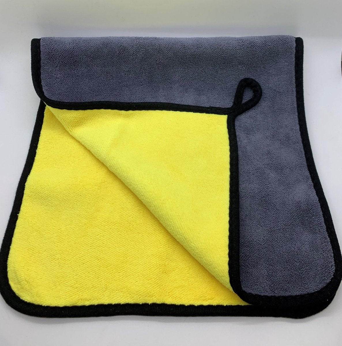 Microfiber Autowashanddoek - Grijs/Geel 30x60cm