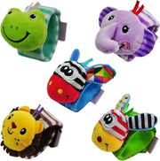 Baby pols rammelaar zebra blauw