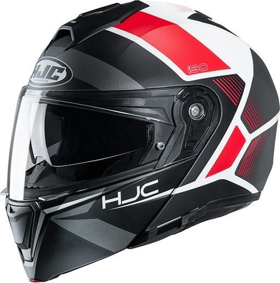HJC I90 HOLLEN MC1F Zwart Systeemhelm - Motorhelm  - Maat M