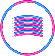 Fitualine - Fitness Hoelahoep - Weighted Hula Hoops - Hoepel Fitness - Rose - Blauw- 8-delig -