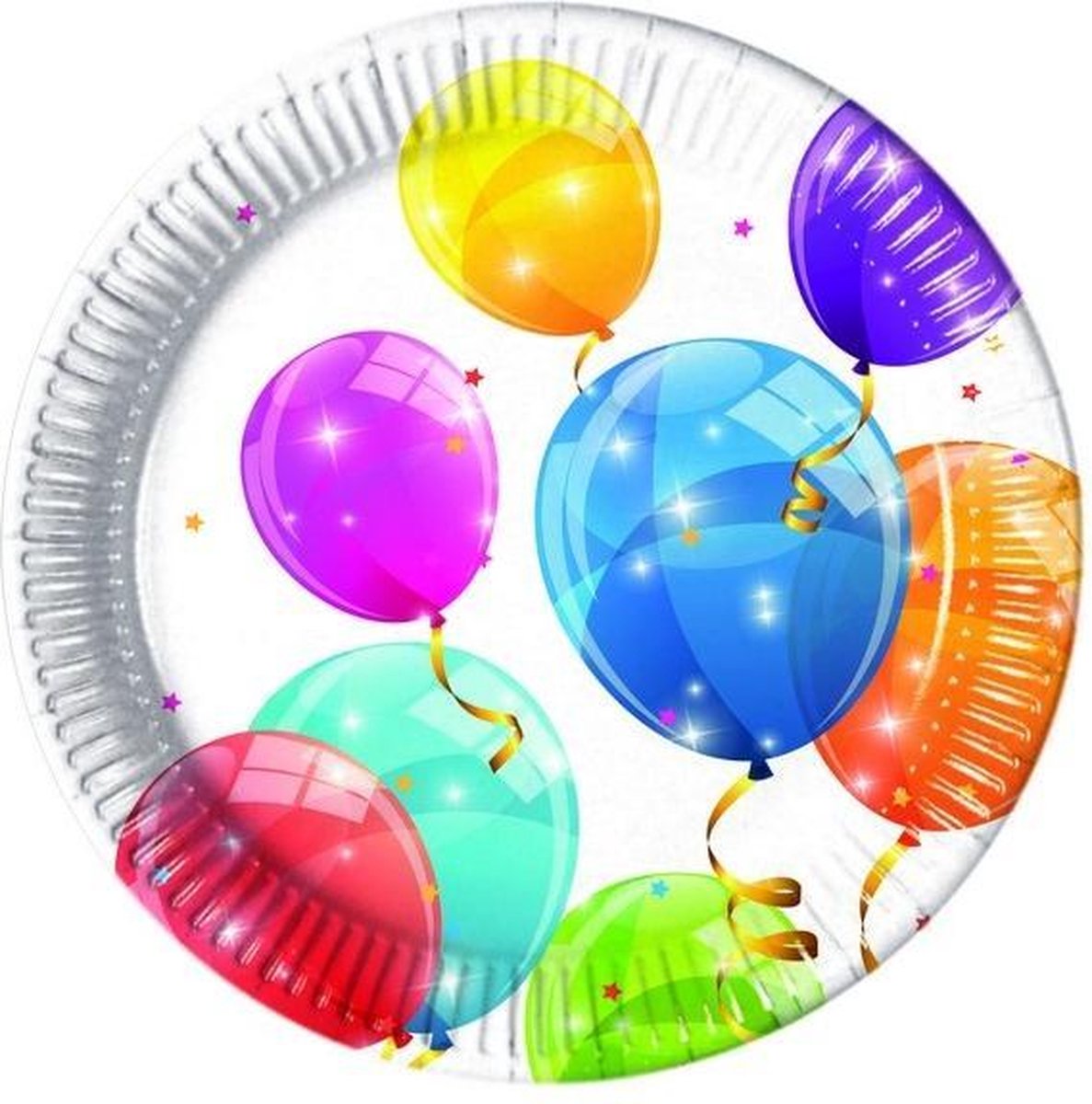 Procos Feestborden Ballonnen 23 Cm 8 Stuks Wit