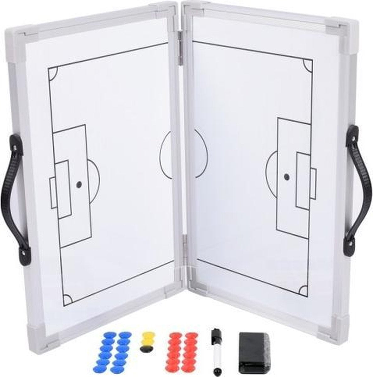 Coachbord voetbal - Taktiekbord - 45x60cm - Inklapbaar - Met draagtas
