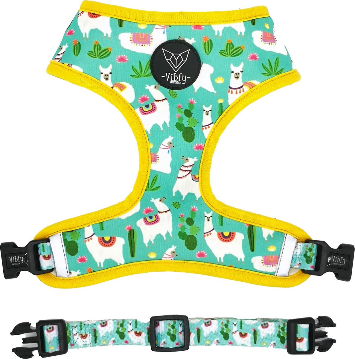 Vibfy - Dual Vizor - Duurzaam honden tuig/harnas - Alpaca's & Inca's - Maat L - 50 – 69 CM