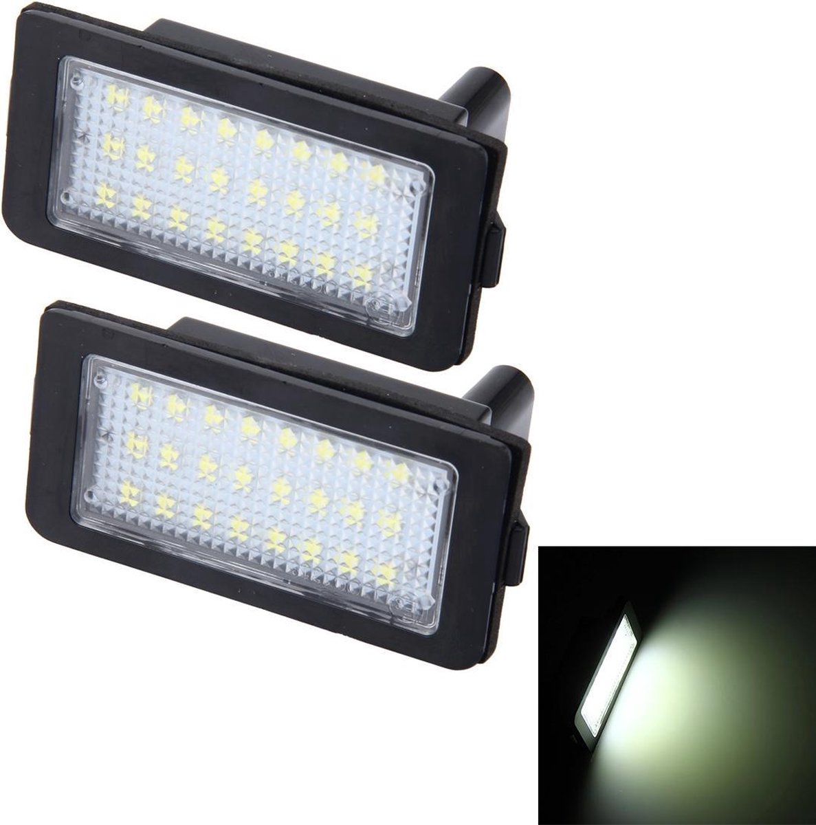 2 STUKS Canbus kentekenverlichting met 24 SMD-3528 lampen voor BMW E38 (wit licht)