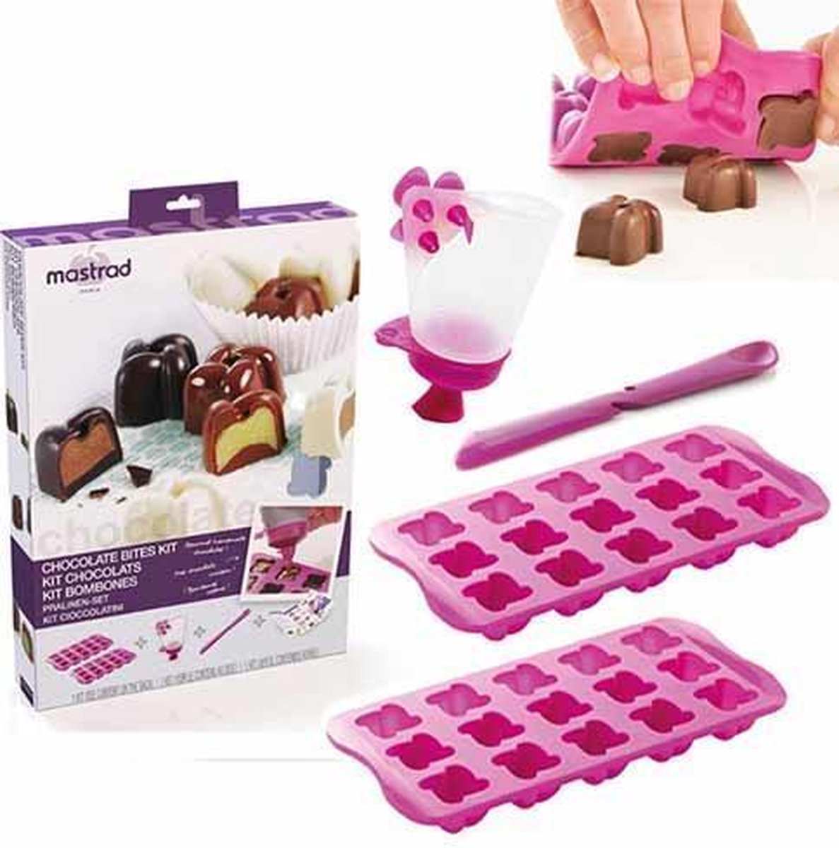 Mastrad Chocloade bon bon set - Siliconen - 2 mallen