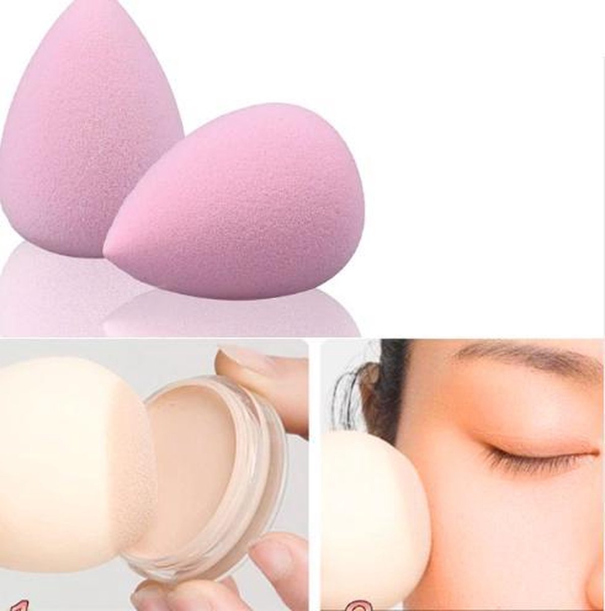 Daily Goods - Make-up spons - 2 stuks - roze