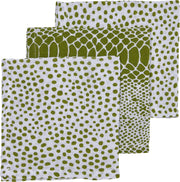 Meyco 3-pack monddoekjes Snake-Cheetah avocado