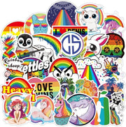 Winkrs | Regenboog Stickers | Pride Stickers | Kleurrijke en Vrolijke Stickers | 50 Stickers  Voor laptop