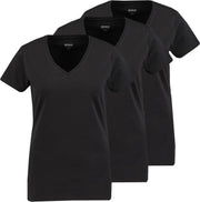 Zeeman dames T-shirt korte mouw - zwart - maat 44 - 3 stuks