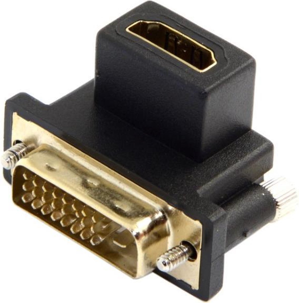 Coretek DVI-D Dual Link (m) - HDMI (v) adapter / haaks naar beneden