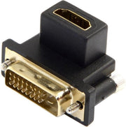 Coretek DVI-D Dual Link (m) - HDMI (v) adapter / haaks naar beneden