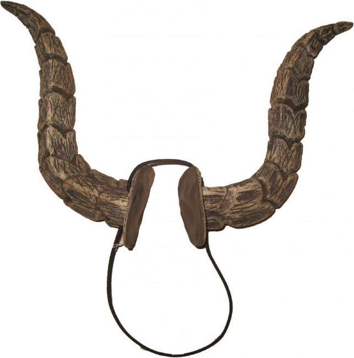 Grote hoorns stier haarband - diadeem bruin buffel duivel halloween