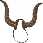 Grote hoorns stier haarband - diadeem bruin buffel duivel halloween