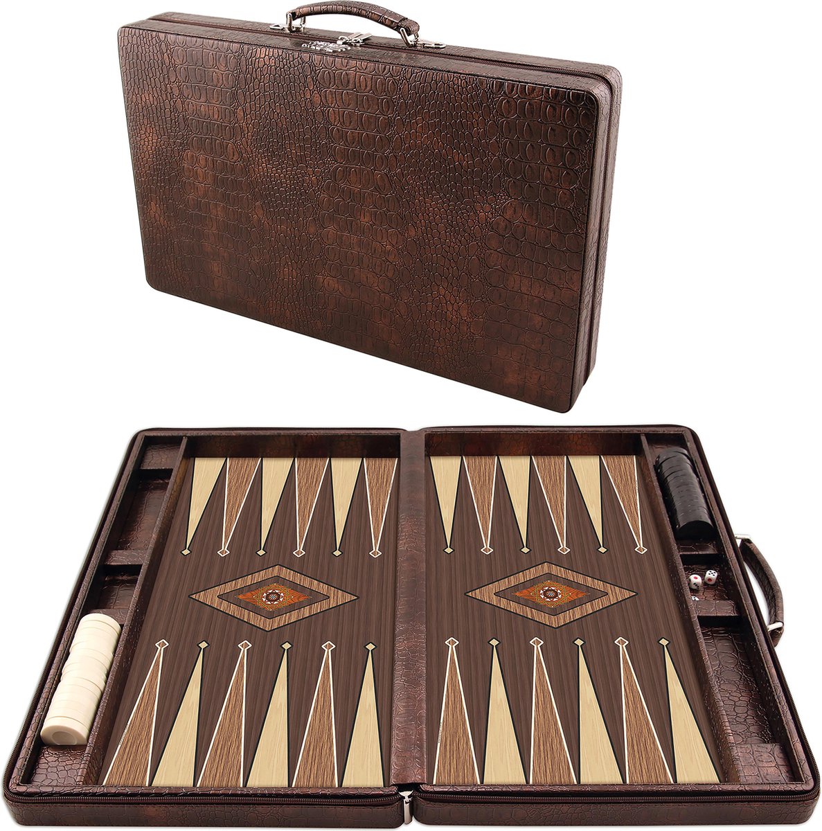 Backgammon koffer - Tavla - Luxe backgammon set - Bordspel - 44
