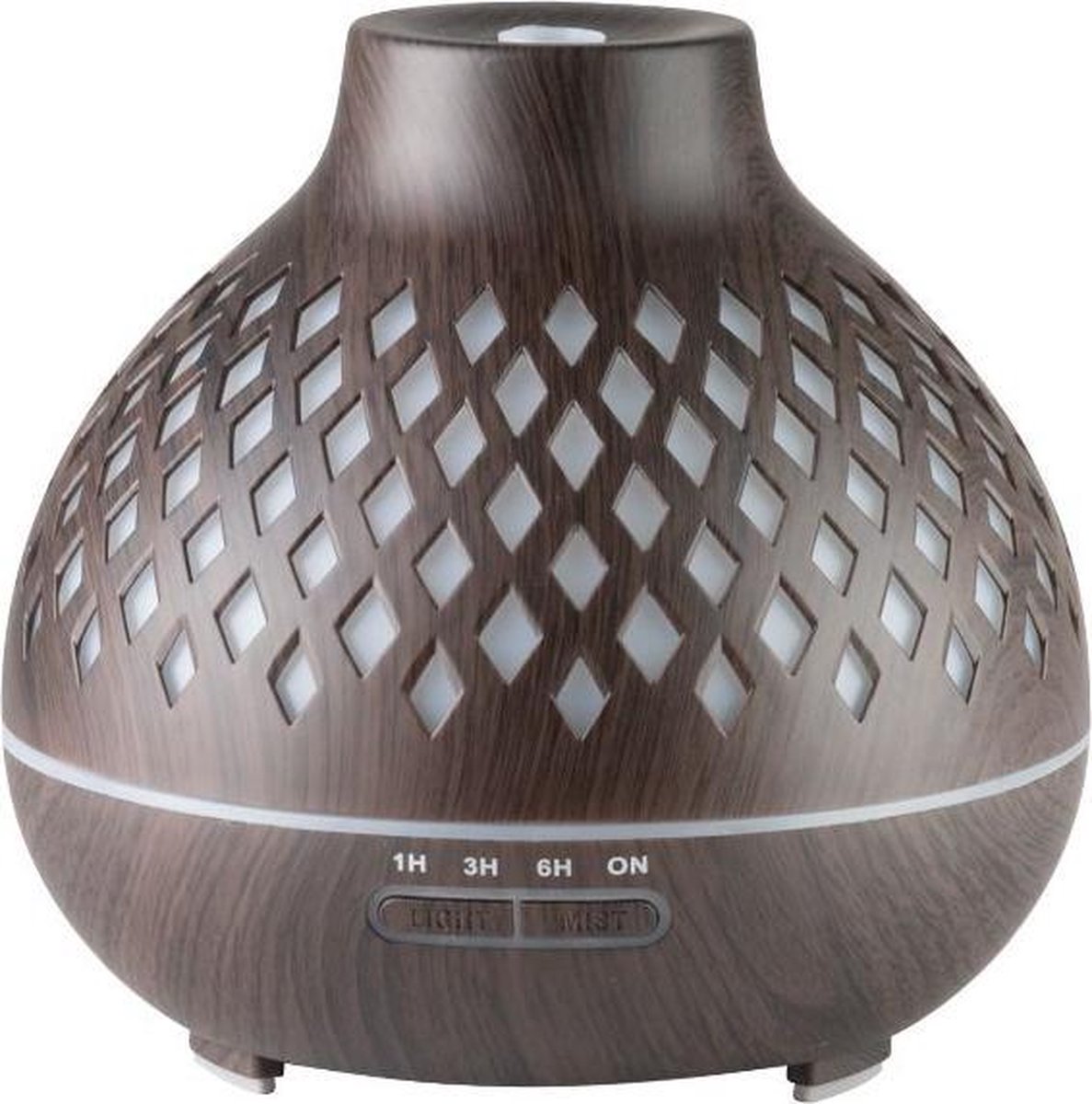 ACTIVE Aroma Diffuser Luchtbevochtiger Spa 10 Donker Hout 400ml + Timer
