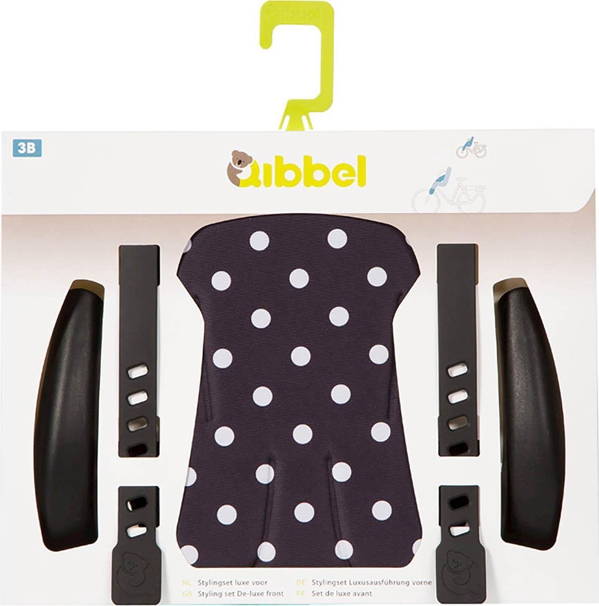 Qibbel Luxe Stylingset Voorzitje Polka Dot Zwart