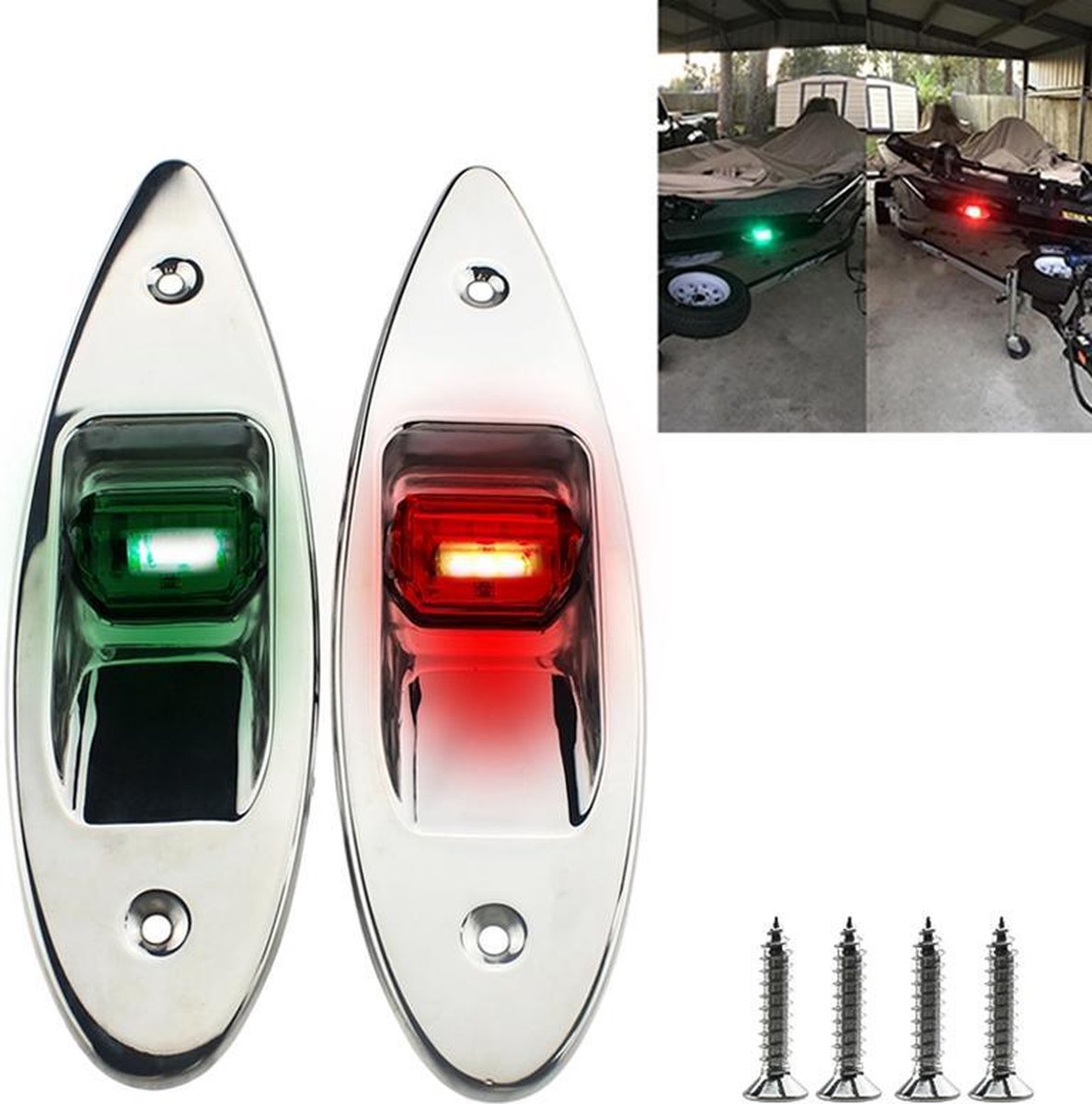 D2944 1 W 12 V Marine Boot Waterdichte Navigatie LED Side Boog Traan Drop Verlichting (groen en Rood)