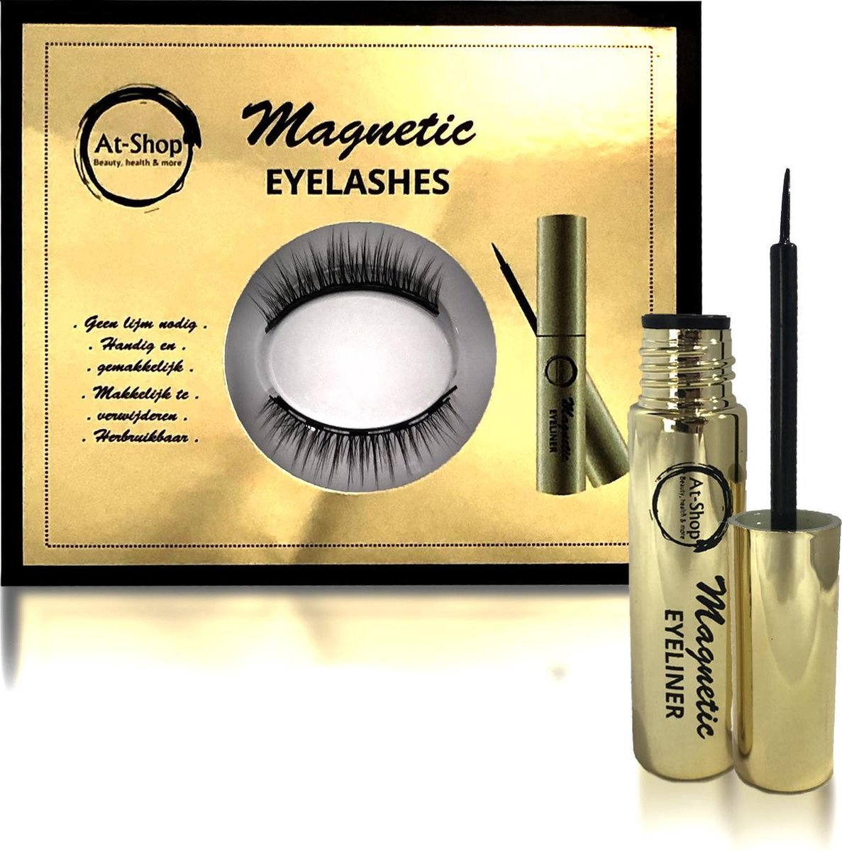 Magnetische Eyeliner met 3D Magnetische Wimpers - Nepwimpers - Herbruikbaar - Zwart