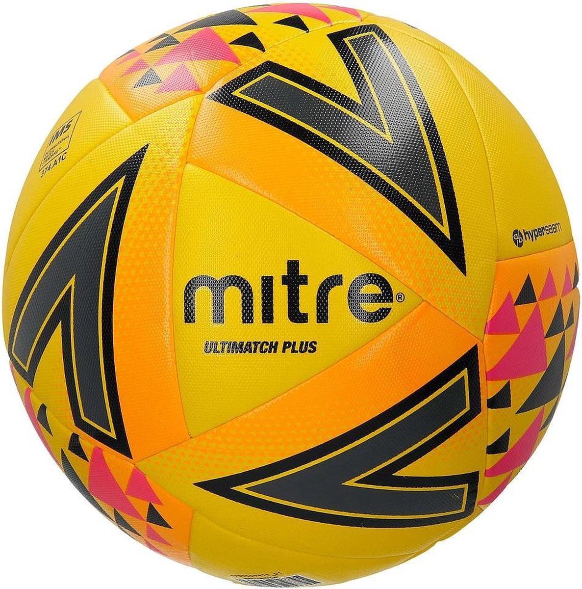 Mitre Voetbal Ultimatch Plus Polyurethaan Geel/oranje/roze Maat 3