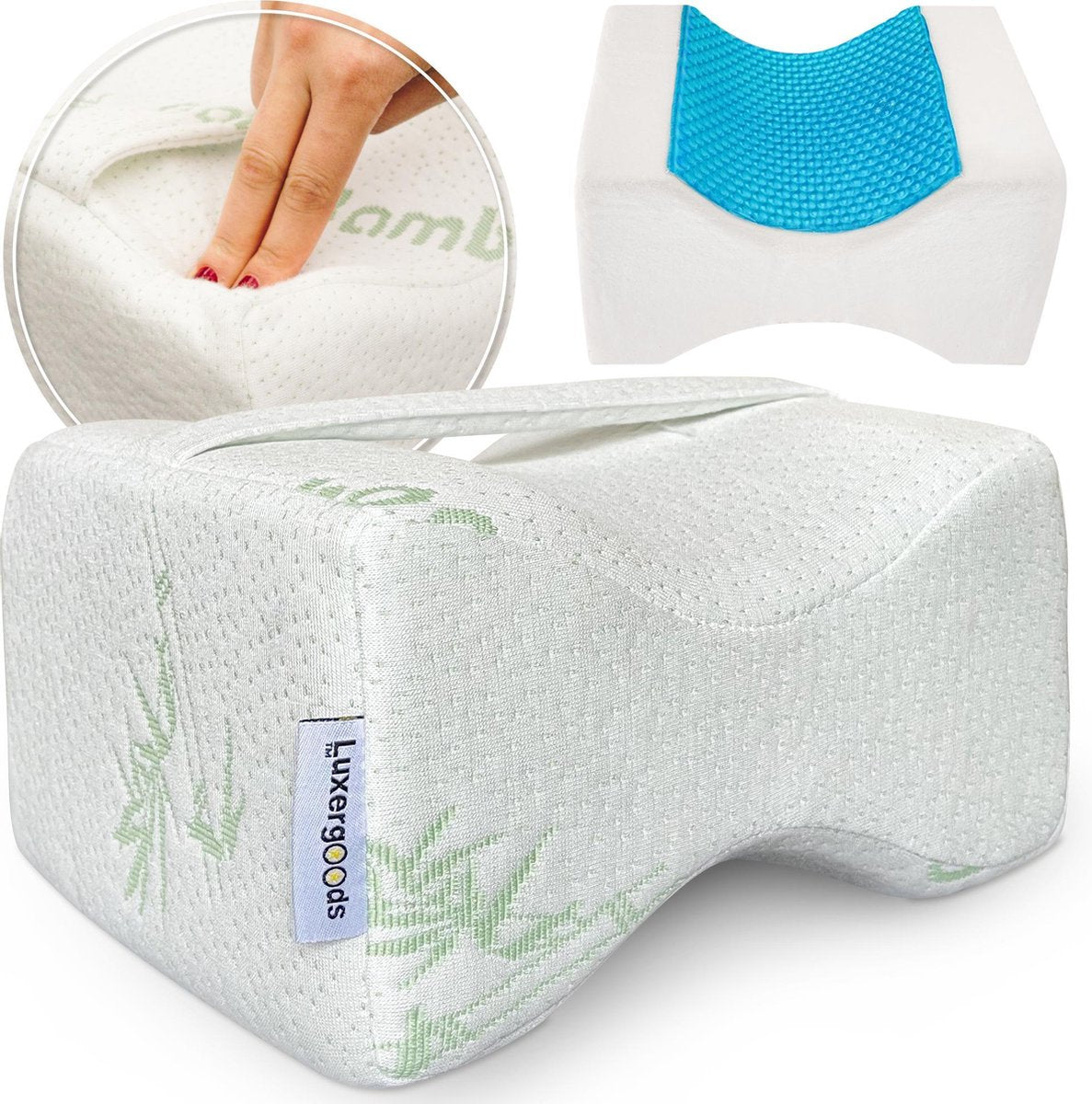 Luxergoods Kniekussen voor in bed - Inclusief verzachtende GEL - Knie Kussen voor Zijslapers - Zijslaapkussen - Beter Slapen