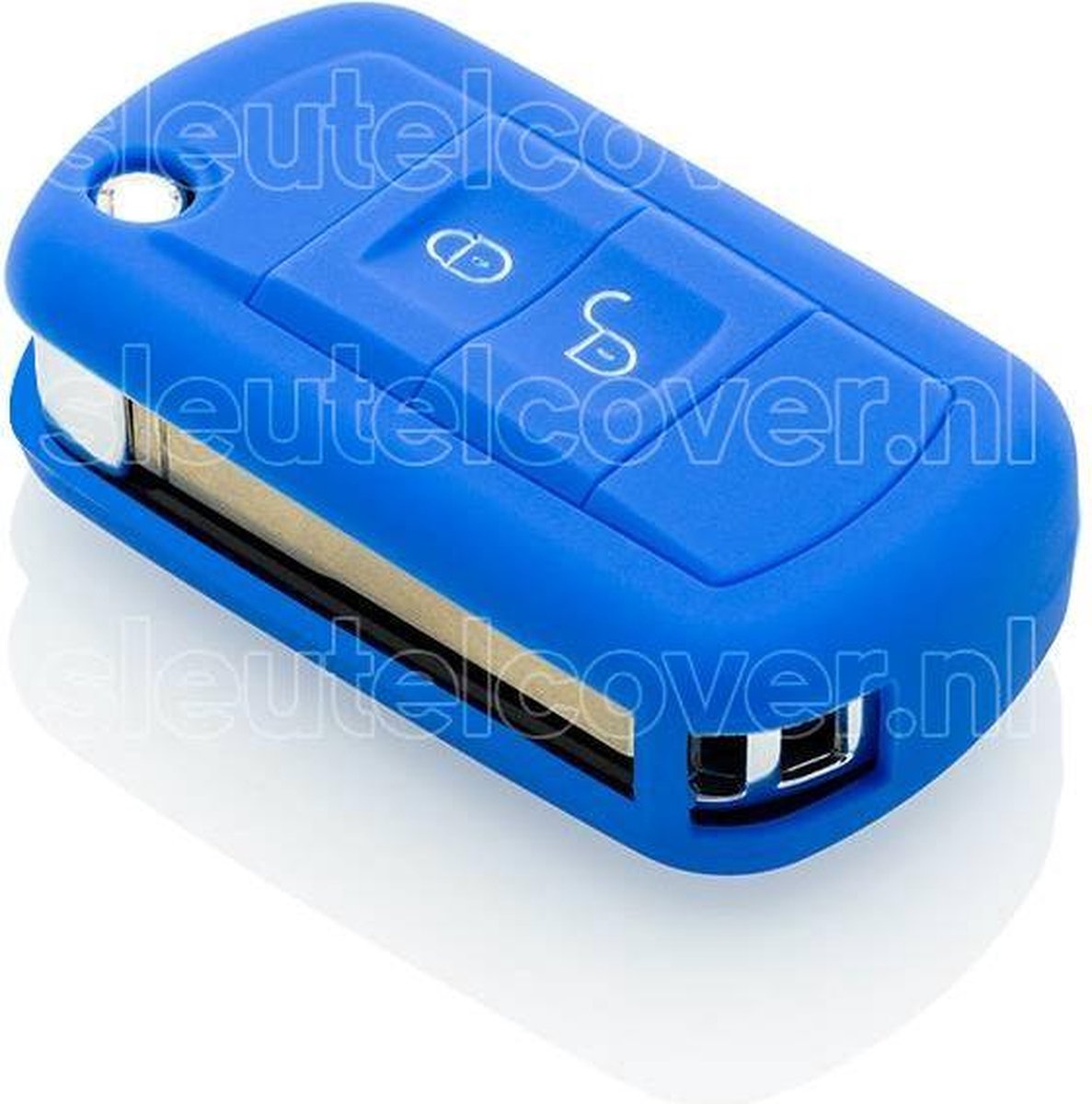 Land Rover SleutelCover - Blauw / Silicone sleutelhoesje / beschermhoesje autosleutel