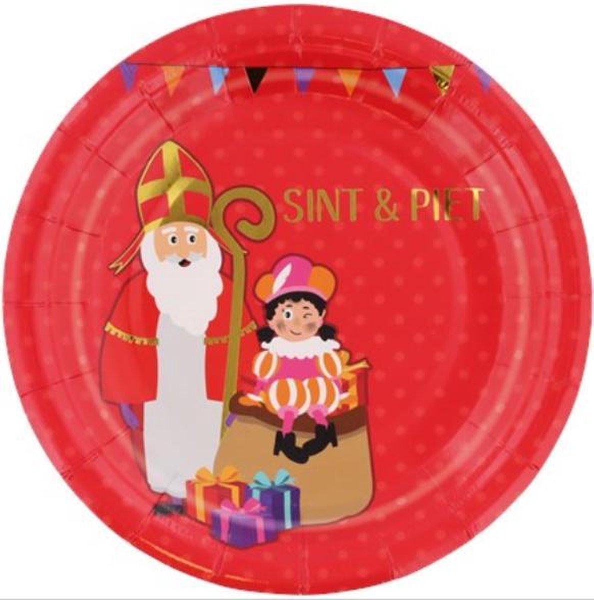 Borden Sinterklaas ( Rood) 18 cm 8 stuks