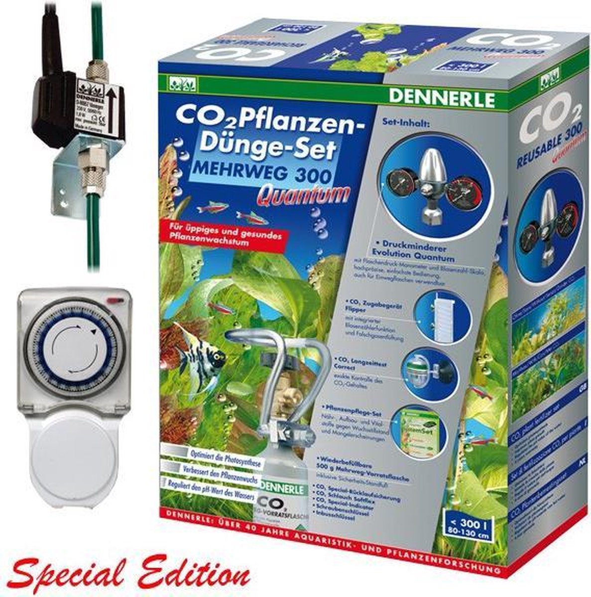 Dennerle Co2 systeem 300 quantum special edition aquarium