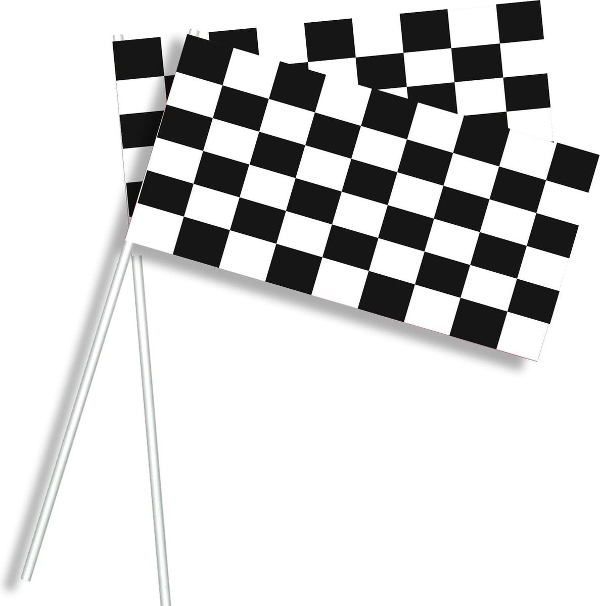 Zwaaivlag Zwart/Wit geblokt (50st)