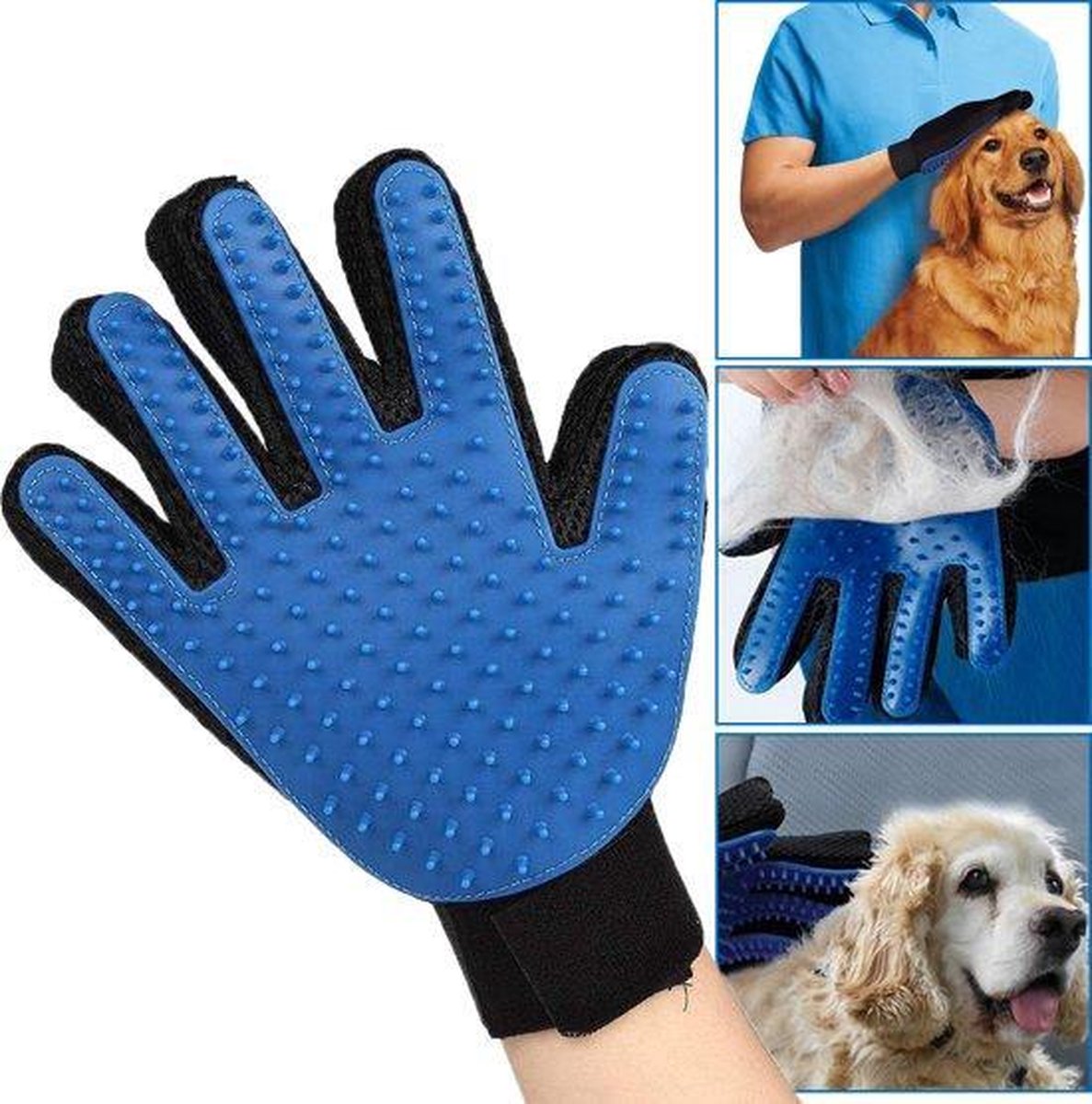 2 stuks Huisdierenborstel - handschoen - verzorgingsborstel - harenborstel - massageborstel- katten - honden - siliconen - handschoen - Heble