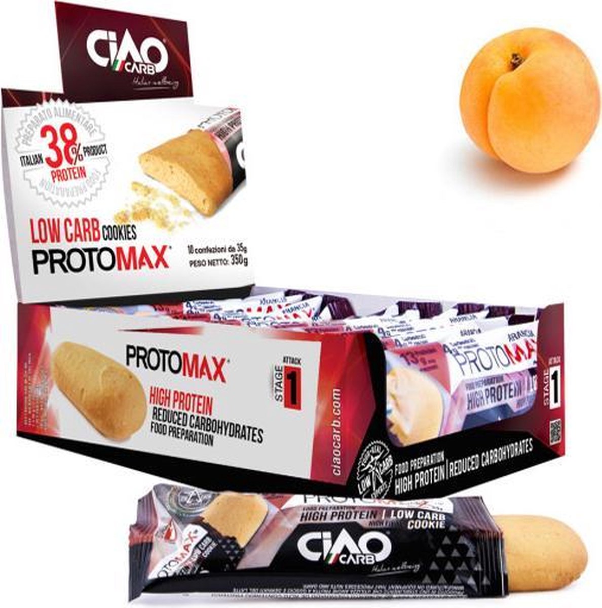Ciao Carb |   Protomax Abrikoos | Voordeelpakket | 10 x 35 gram  | Snel afvallen zonder hongergevoel!