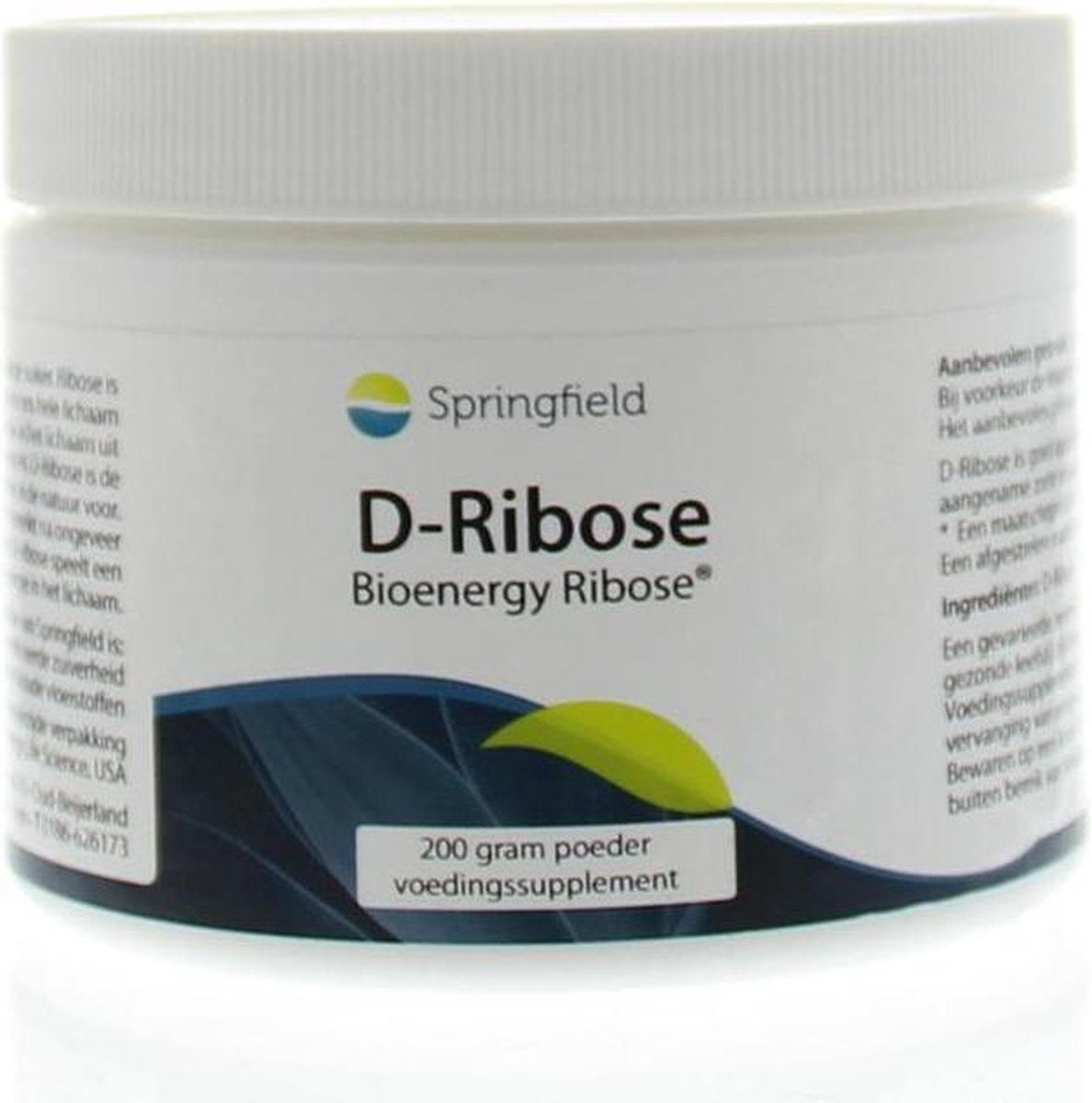 Springfield D-Ribose - 200 gram - Ribose - Voedingssupplement