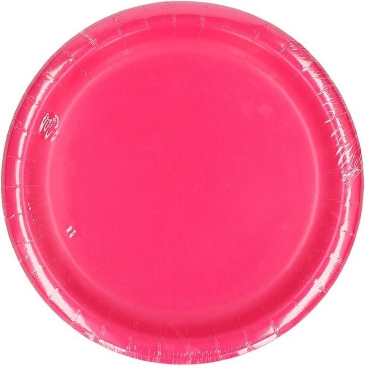 8x Kartonnen bordjes fuchsiaroze / knalroze 23 cm - Wegwerpborden van karton - Feestbordjes - Feestartikelen tafeldecoratie