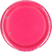 8x Kartonnen bordjes fuchsiaroze / knalroze 23 cm - Wegwerpborden van karton - Feestbordjes - Feestartikelen tafeldecoratie