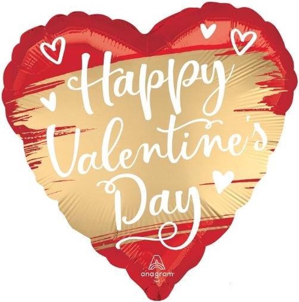 Anagram Folieballon Happy Valentine's Day 45 Cm Rood/goud