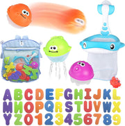Babyfi ® - Multifunctionele badspeelgoed opberg tas - Inclusief 36 letters & cijfers