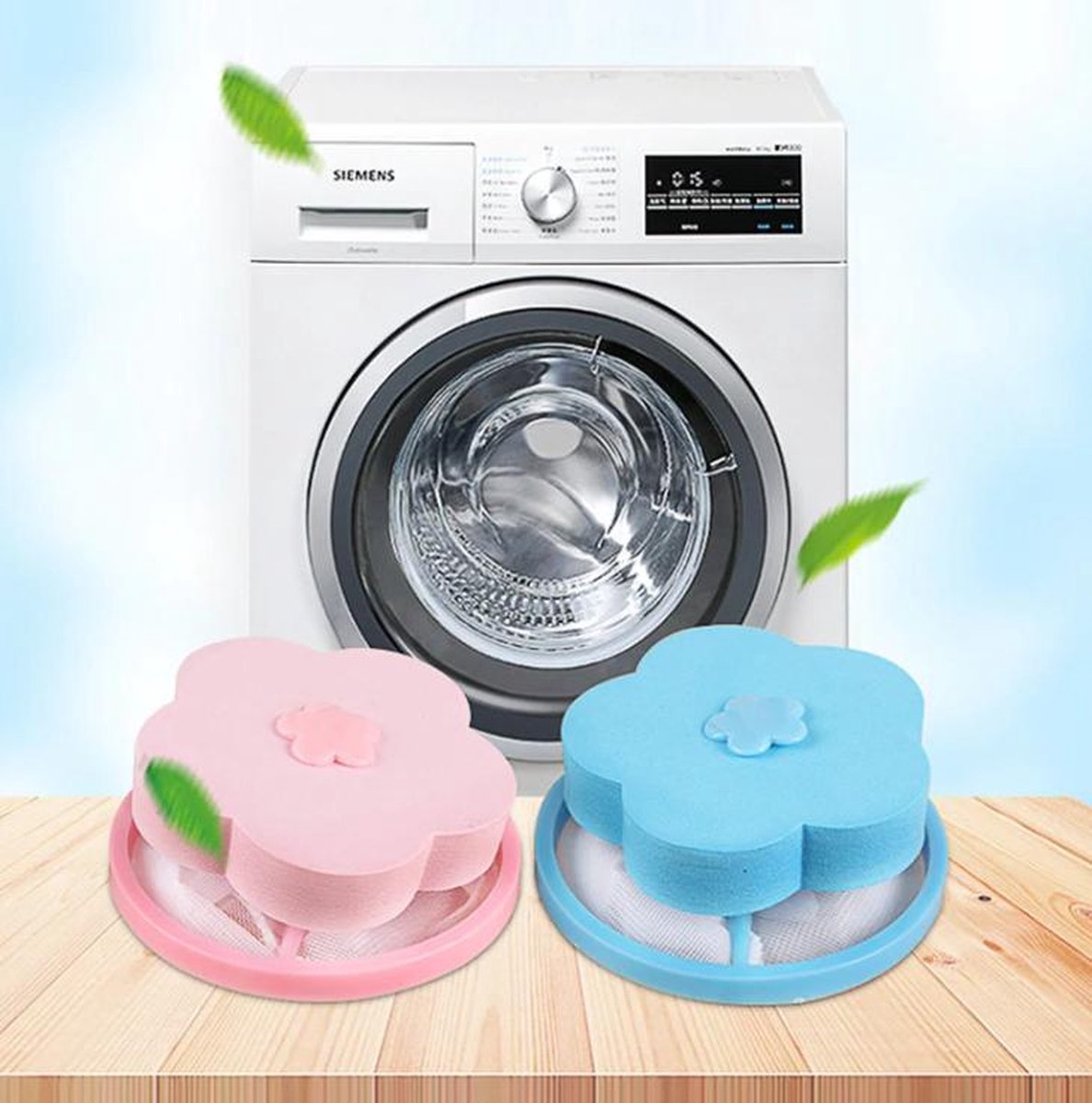 Wasmachine filter - Wasmachine reiniger - Wasmachine vuilreiniger - Wasmachine cleaner - Blauw - Herbruikbaar - Wasfilter - Schoonmaakmiddel - Vuil verwijderen - Drijvend vangnet - Haarvanger - Haar vanger - Ontstopper - Thuis innovatie - Vangnet