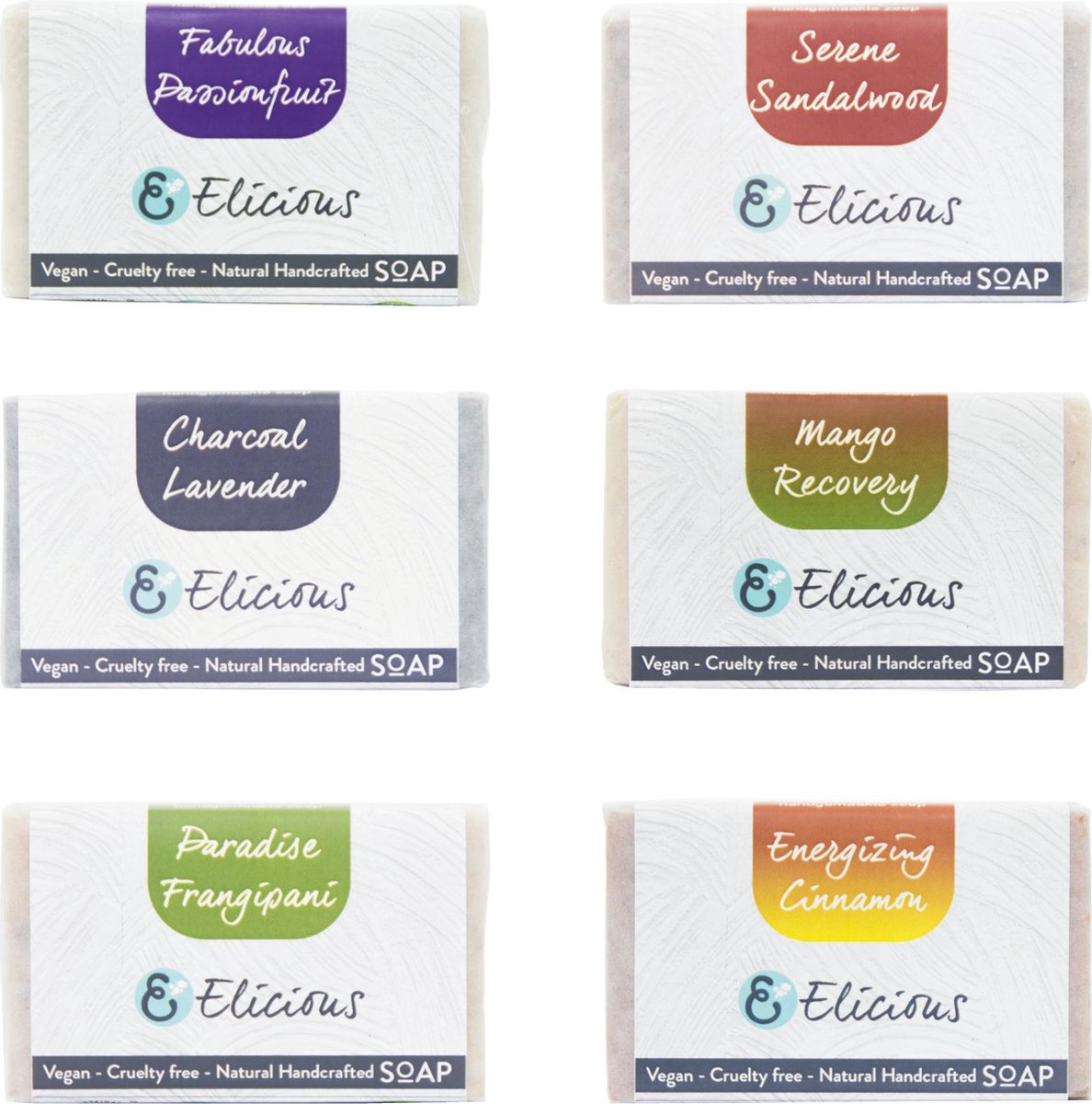 Elicious handgemaakte zeep set van 6 Woodlands
