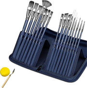 Penselen - Complete set 16 stuks - Miniatuur verven - Schilderen op nummer - Diverse kwasten voor professioneel gebruik - Inclusief spons en spatel