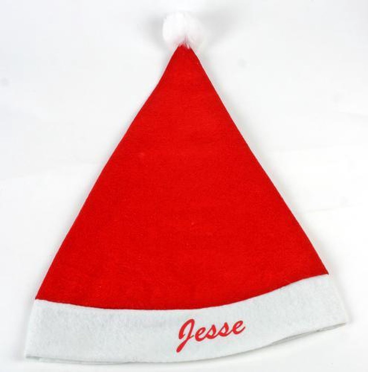 Leuk kado met naam kerstmuts textiel - rood