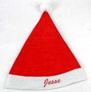 Leuk kado met naam kerstmuts textiel - rood