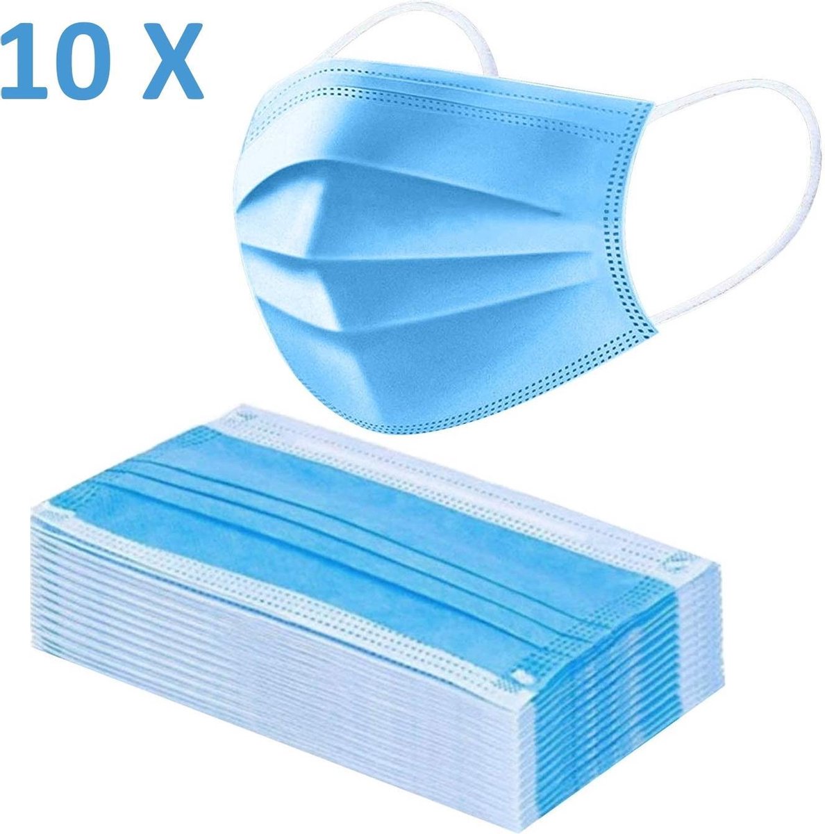Silverline Wegwerpmaskers / Mondkapjes 3-Laag - 10 Stuks