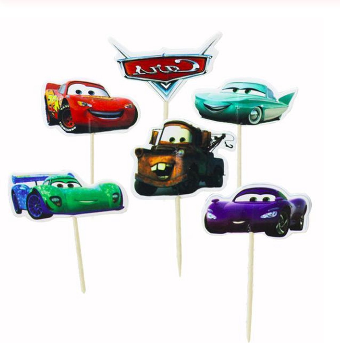 ProductGoods - 48 x Leuke Cars cocktailprikkers | Verjaardag | Sateprikkers | Traktatie | Feest | Cake topper decoratie | Prikkers