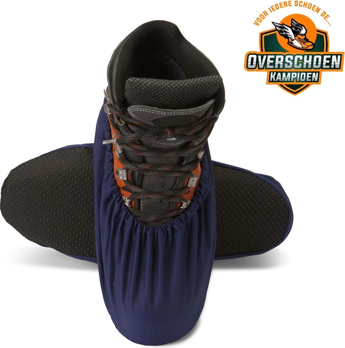 2 Paar Premium overschoenen / schoenhoesjes  / schoenovertrek maat 40-45 blauw met antislip  herbruikbaar wasbaar